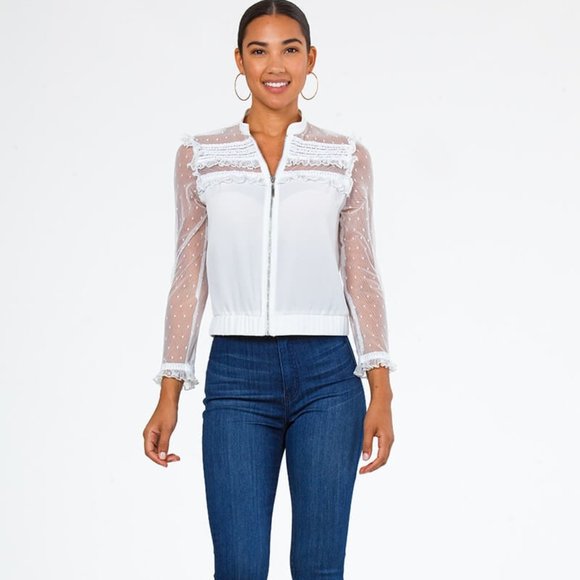 Carmin USA gorgeous sheer crepe jacket NEW - Picture 5 of 5